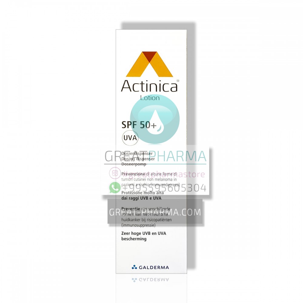 Hurtig læder Specialisere Actinica lotion, buy online, price, sunscreen 50 lotion, Galderma, reviews,  delivery, US, CAD, UK, EU, AU, Asia | Great Pharma