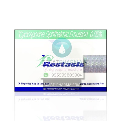 RESTASIS® (CYCLOSPORINE OPHTHALMIC EMULSION) 0.05% EYE DROPS | 30 Vials * 0.4ml/0.01 fl oz