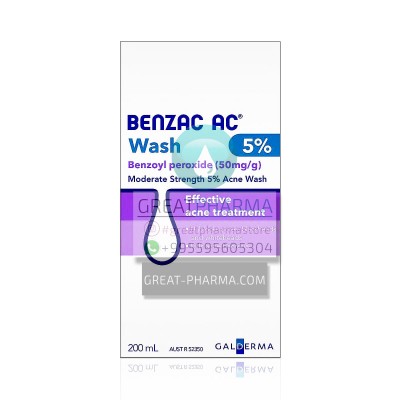 BENZAC WASH FOR ACNE CLEANING BENZOYL PEROXIDE 50MG | 200ml/6.76 fl oz